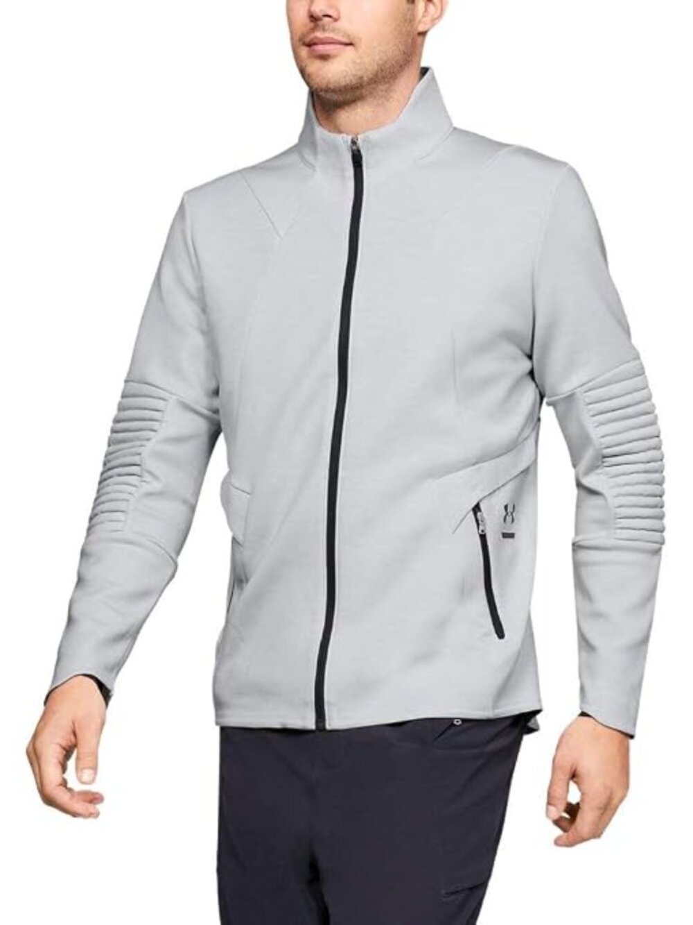 Under Armour Cold Gear Fitted Gray Zip Up Jacket Size Large Sports Jacket